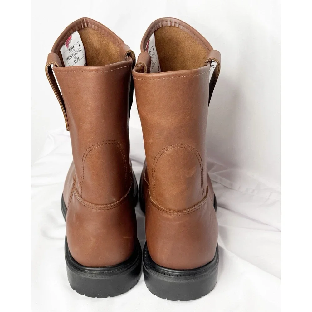 RED WING 8241 Pecos Pull On Steel Toe Work Boots Mens 10 E3 Brown 2nds